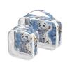 Bolaz 2 Pack Clear Cosmetic Bags with Handles-White Leopard Cub, PVC Toiletry Bags Zipper Waterproof Portable Travel Storage Pouch view 1