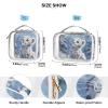 Bolaz 2 Pack Clear Cosmetic Bags with Handles-White Leopard Cub, PVC Toiletry Bags Zipper Waterproof Portable Travel Storage Pouch view 4