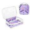 Bolaz 2 Pack Clear Cosmetic Bags with Handles-Purple Bat Spiderweb Heart Pattern, PVC Toiletry Bags Zipper Waterproof Portable Travel Storage Pouch view 3