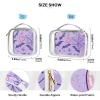 Bolaz 2 Pack Clear Cosmetic Bags with Handles-Purple Bat Spiderweb Heart Pattern, PVC Toiletry Bags Zipper Waterproof Portable Travel Storage Pouch view 4
