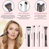 4pcs 2 in 1 Nose Contour Brushes U Shaped Fluffy Makeup Brush Flat Foundation Brush Angled Contouring Brushes Set for Defining Nose Shadow Face Sculpting Highlighting Women Makeup Beginners view 2