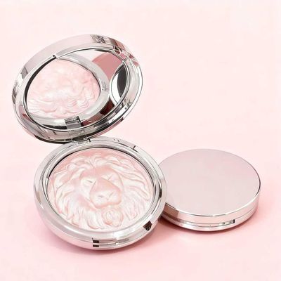 Luxury Pearl Shimmer Highlighter Powder, Pink, 14g, Long-Lasting Pearlescent Makeup Palette for Face and Body, Professional Cosmetic Brightening (03#)