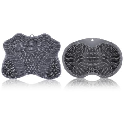 Aiuulu Shower Foot Scrubber Mat & Back Scrubber Set, Wall Mounted with Suction Cups for Deep Cleaning Shower Foot Back Brush Pad