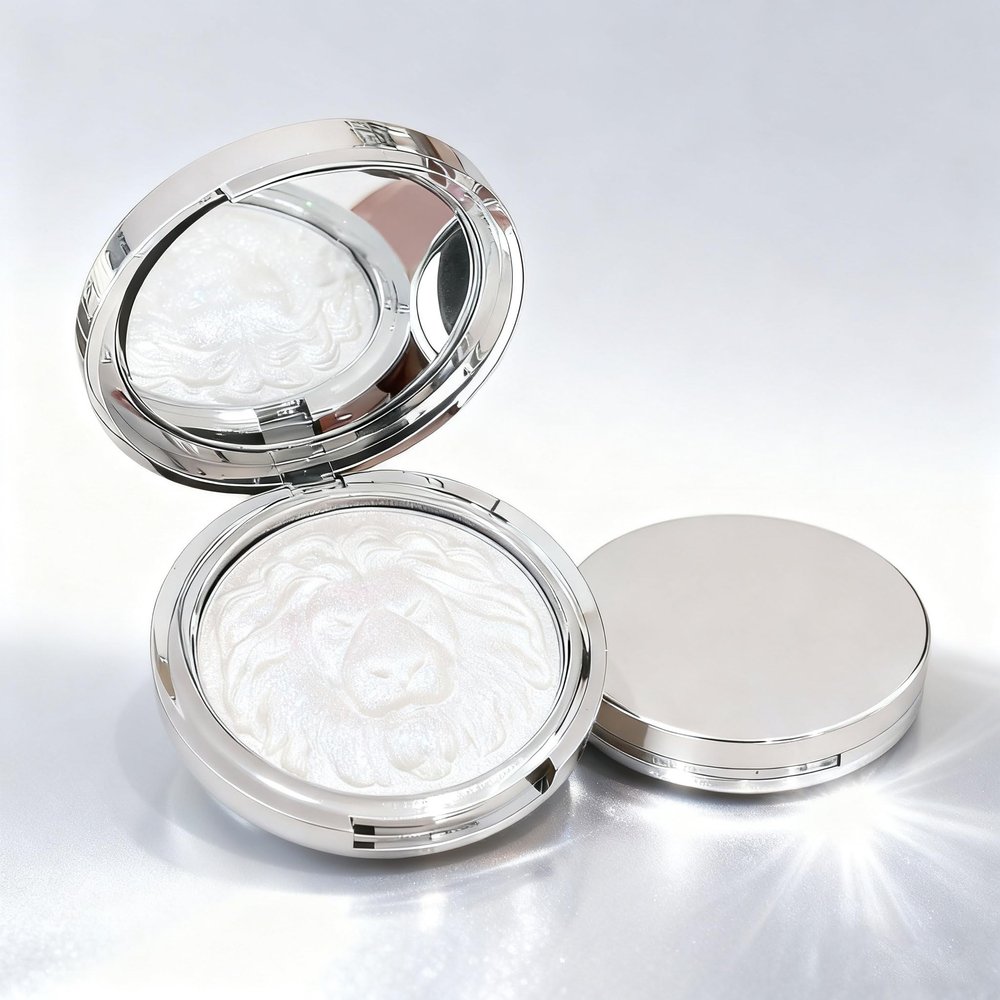 Luxury Pearl Shimmer Highlighter Powder, Pink, 14g, Long-Lasting Pearlescent Makeup Palette for Face and Body, Professional Cosmetic Brightening (01#)