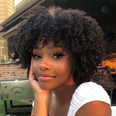 Phloxyn Fluffy Soft Kinky Curly Wigs Human Hair Glueless Short Afro with Bangs Natural Black Daily Party Heat Resistant Lightweight (10inch,Black)