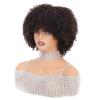 Phloxyn Fluffy Soft Kinky Curly Wigs Human Hair Glueless Short Afro with Bangs Natural Black Daily Party Heat Resistant Lightweight (10inch,Black) view 4