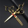 6.0 Inch Gold Multifunctional Stainless Steel Barber Shears, Salon Haircut Scissors Cutting Set Tools, Sharp and Precise, for Women, Men and Hairdressers view 2