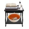 2-Tier Foldable Foot Bath Cart, Portable Trolley with Locking Wheels for Esthetician, Nail Salon, Spa, Mobile Massage & Clinic (Black) view 1