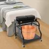 2-Tier Foldable Foot Bath Cart, Portable Trolley with Locking Wheels for Esthetician, Nail Salon, Spa, Mobile Massage & Clinic (Black) view 2