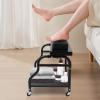 2-Tier Foldable Foot Bath Cart, Portable Trolley with Locking Wheels for Esthetician, Nail Salon, Spa, Mobile Massage & Clinic (Black) view 3