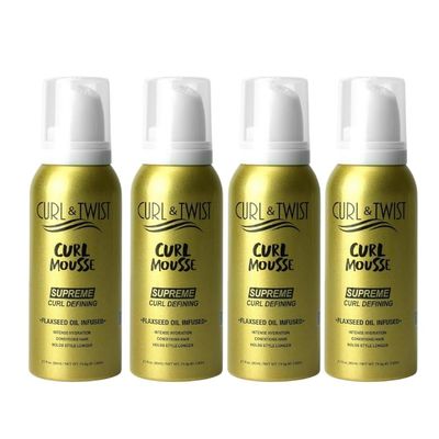 EBIN NEW YORK Curly Hair Mousse  4x Curl & Twist Curl Defining Mousse 80 ml Bundle Lightweight Hold, Moisture & Shine for Defined Waves and Spirals  Gift Set (4 Items)