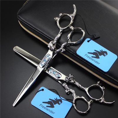6.0 Inch Black Professional Stainless Process Barber Scissors Set, Multifunctional Salon Scissors, Sharp and Precise, for Women, Men and Hairdressers
