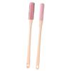 2Pcs Foot Scrub Brush Long Handled Soft Rubber Toe Scrubber Exfoliating Foot Scrubber for Shower Bathroom - Seniors Men Women, Rose view 1