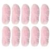 Queenbox 5mm 1.1x2.7in 10pcs Faux Fur Hair Barrettes Accessories, Rectangle Flat Plush Bow Hairpin Soft Pom Poms for Hair Clip Shoe Phone Case Headband, Pink view 1