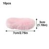 Queenbox 5mm 1.1x2.7in 10pcs Faux Fur Hair Barrettes Accessories, Rectangle Flat Plush Bow Hairpin Soft Pom Poms for Hair Clip Shoe Phone Case Headband, Pink view 2