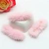 Queenbox 5mm 1.1x2.7in 10pcs Faux Fur Hair Barrettes Accessories, Rectangle Flat Plush Bow Hairpin Soft Pom Poms for Hair Clip Shoe Phone Case Headband, Pink view 3