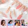 10 Pcs No Crease Hair Clips, No Bend Hair Clips Glitter Pink Bangs Clip Bridesmaid Barrettes for Makeup Creaseless Barrettes Bridesmaid Gifts HairSetting Clip view 3