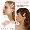 10 Pcs No Crease Hair Clips, No Bend Hair Clips Glitter Pink Bangs Clip Bridesmaid Barrettes for Makeup Creaseless Barrettes Bridesmaid Gifts HairSetting Clip view 4