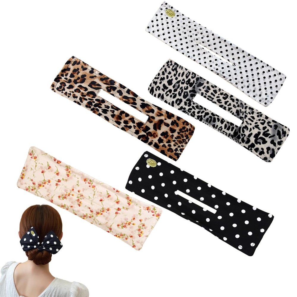 5 PCS Hair Bun Maker,Bun Makers for Women's Hair Twist Hair Clips Lazy Hair Curler Bun Maker,Messy Bun Maker for Women's Long Thick or Thin
