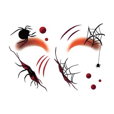 10-Pack Multi-Style Temporary Face Tattoos: Halloween Fake Scars, Chinese Fairy Glitter | Waterproof, Skin-Safe | For Adult Festivals, Cosplay, Holiday Bashes3