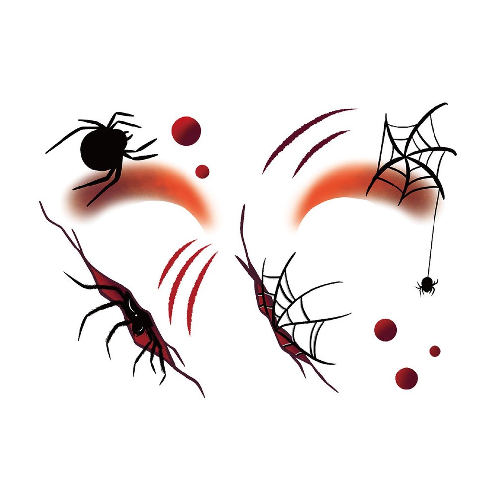 10-Pack Multi-Style Temporary Face Tattoos: Halloween Fake Scars, Chinese Fairy Glitter | Waterproof, Skin-Safe | For Adult Festivals, Cosplay, Holiday Bashes3