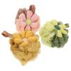 PLAFOPE 3pcs Shower Loofah Poufs Soft Exfoliating Bath Sponge for Women and Teens High Density PE Material Body Scrubber Mesh with Adorable Flower Design for Comfortable Bathing Experience view 1