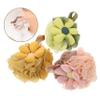 PLAFOPE 3pcs Shower Loofah Poufs Soft Exfoliating Bath Sponge for Women and Teens High Density PE Material Body Scrubber Mesh with Adorable Flower Design for Comfortable Bathing Experience view 3