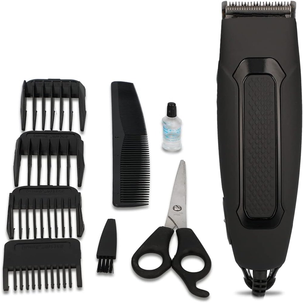 10-Piece Hair Clipping Kit with Precision Blades, Guide Attachments, Scissors, and Ergonomic Grip  Professional Grooming Set