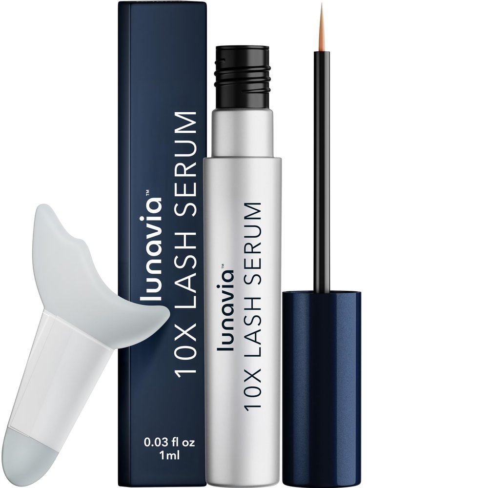 Lunavia 10X Lash Serum - Eyelash Serum with Peptide & Botanical Lash Conditioner for Healthier, Stronger-Looking Lashes - Nourishing Lash Serum with Ginseng Extract for Daily Lash Care