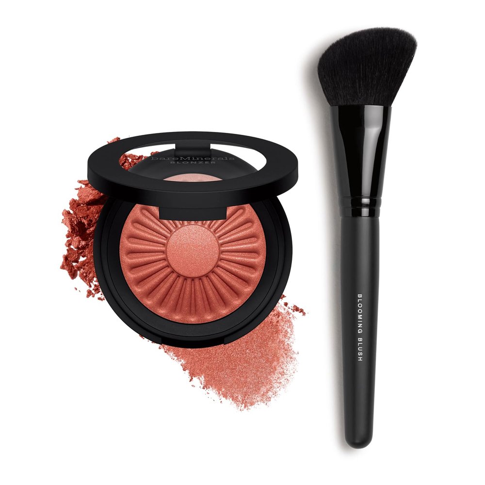 bareMinerals Gen Nude Blonzers, Blush & Bronzer Hybrid + Blooming Makeup Blush Brush Bundle