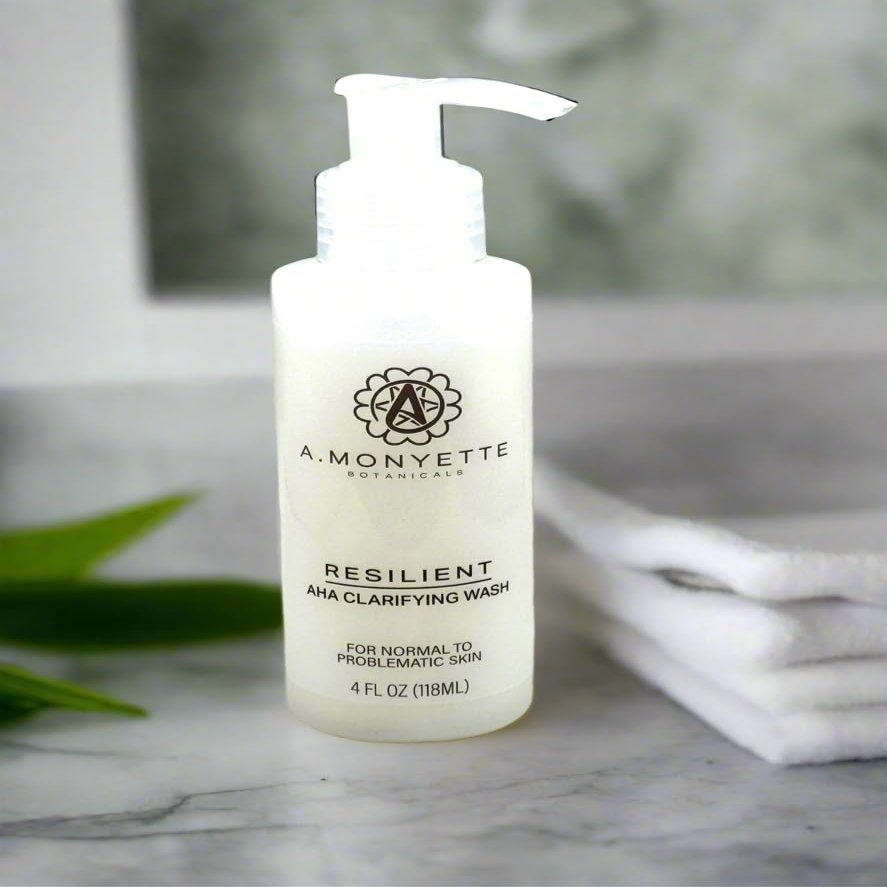 A. Monyette Botanicals AHA Clarifying Facial Wash, Deep Cleansing Gel with Alpha Hydroxy Acids, Jojoba Beads for Exfoliation, 4 OZ