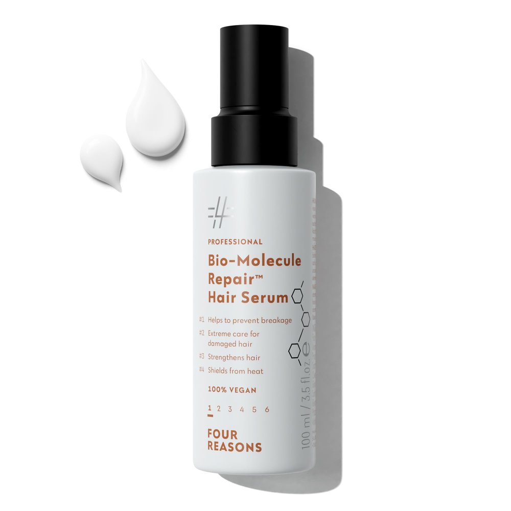 FOUR REASONS Bio-Molecule Repair Hydrating Serum  Bond Repair & Anti-Frizz Serum for Frizzy, Dry, or Damaged Hair  Lightweight Hair Oil with Heat Protectant  Vegan & Cruelty Free, 3.4 Fl Oz