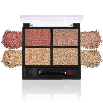 UOCK Four-Color Brown Eyeshadow Palette, Pearl Eyeshadow Makeup Palette, Natural Nude Neutral Shimmer Eyeshadow Palette, Highly Pigmented, Long-Lasting, Waterproof Eye Makeup