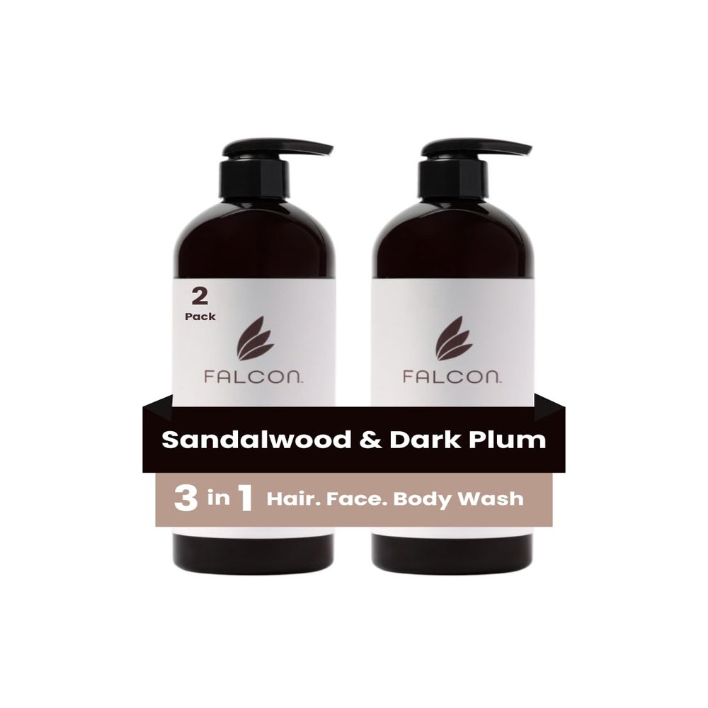 3-in-1 Hair Face Body Wash for Women & Men | 2-Pack | | Deep Moisturizing Skin & Nourishing Hair | Paraben & Sulfate Free 16.0 fl oz (Sandalwood)