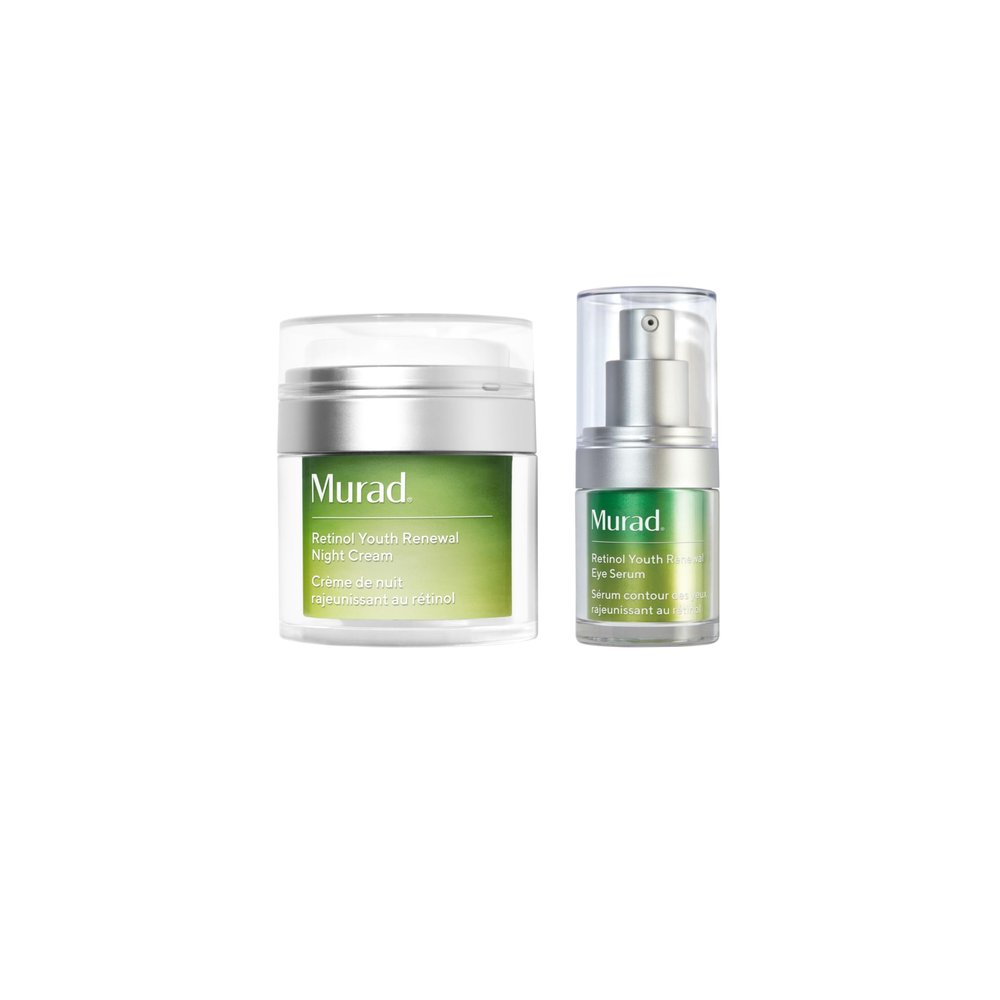 Murad Retinol Youth Renewal Combo - Night Cream and Eye Serum for Targeting Droopy Lids, Undereye Puffiness, Dark Circles, Crepey, Sagging Skin, and Deep Wrinkles, Set of 2