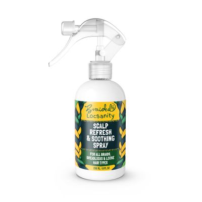 Braided by Locsanity: Refresher Braid Spray for Dreads - 8 fl oz Daily Soothing Formula: Peppermint & Witch Hazel for Itchy Scalp, Hair Odor, Shine & Lightweight for Dreadlock, Braids, & Loose Hair