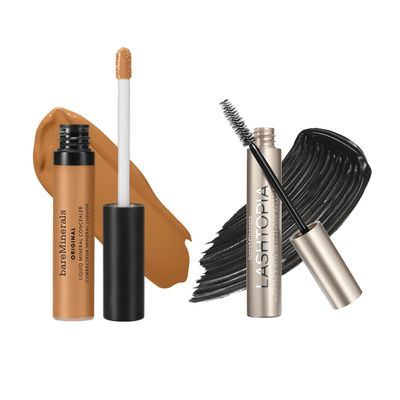 bareMinerals Original Liquid Mineral Concealer, Brightening Dark Circle + Lashtopia Mega Volume Black Mascara Bundle