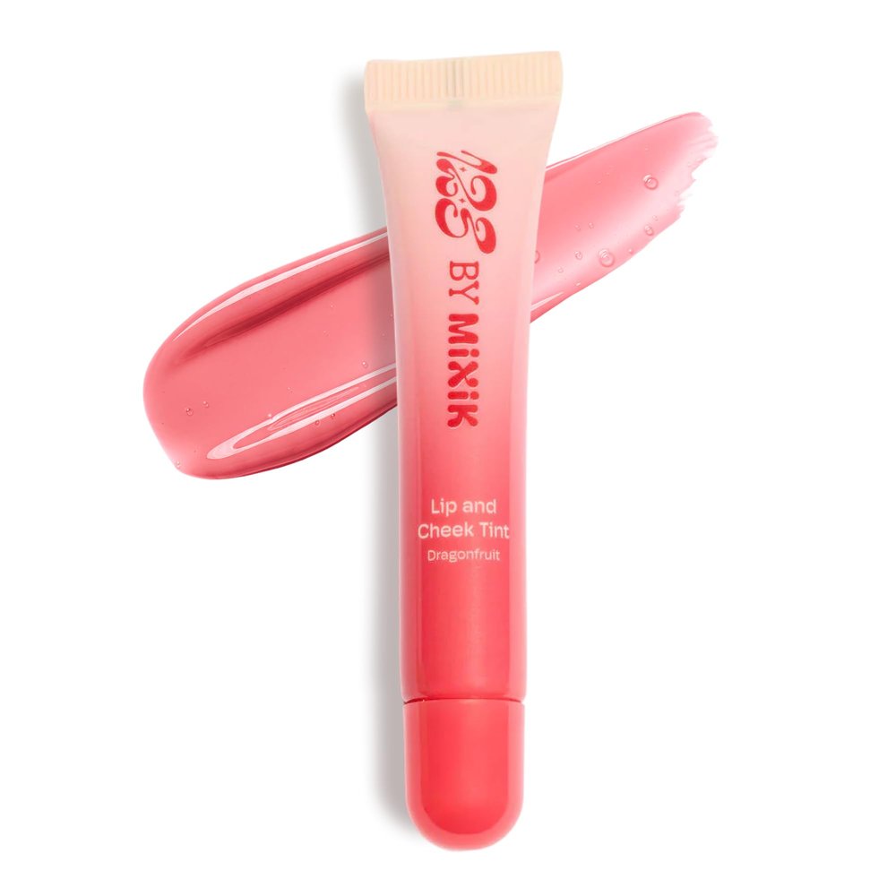 123 by MIXIK Cheeky Tint Blush and Lip Stain with Squalane & Sodium Hyaluronate, Vegan, Cruelty-Free Hydrating Blush for Cheeks & Lips, 0.3 fl oz (9ml) (Dragonfruit)