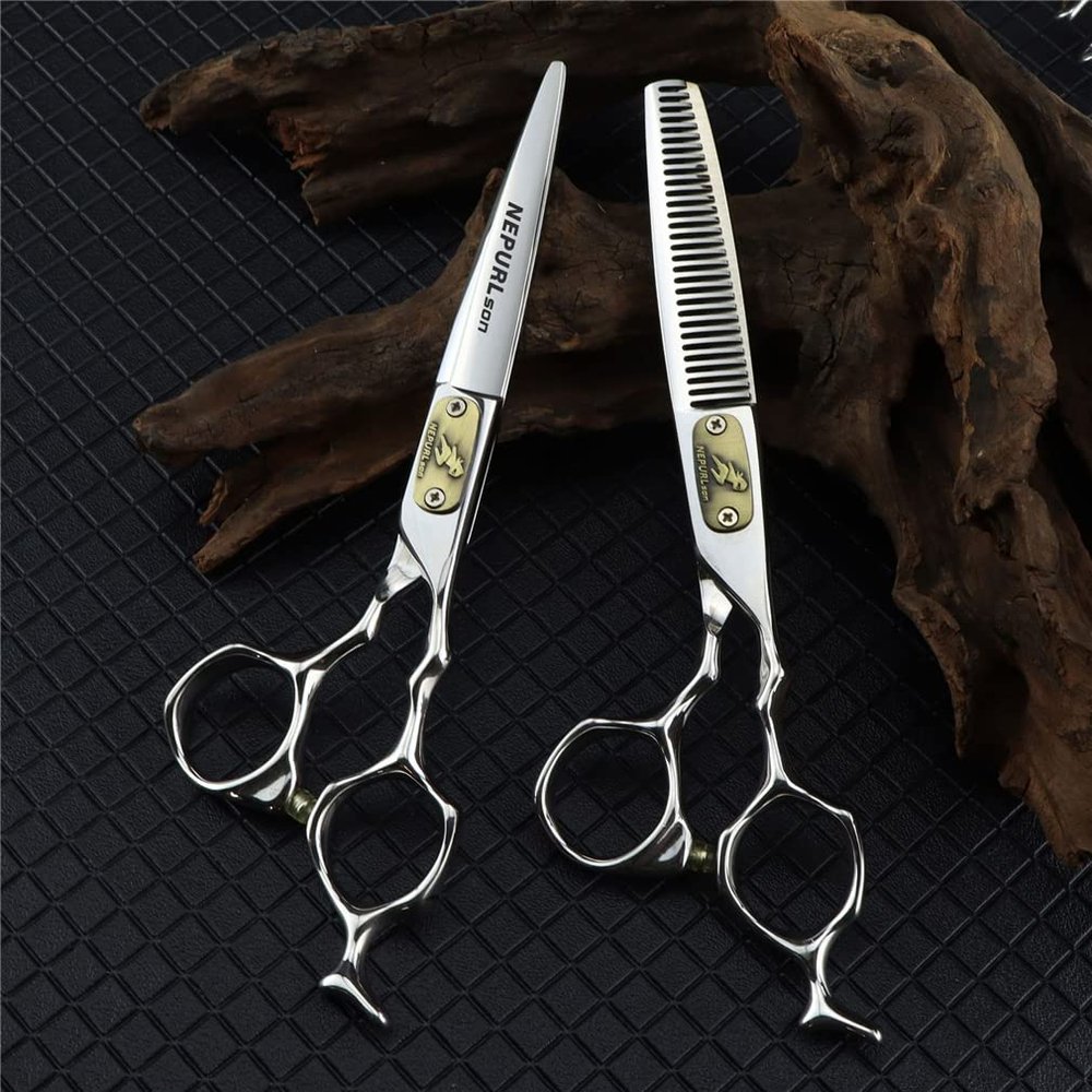 6.0 Inch Professional Hair Cutting Scissors Sets, Styling Hair Stainless Steel Barber Shears Tools, Sharp and Precise, for Women, Men and Hairdressers