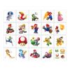 20Sheets Mario Temporary Tattoos Birthday Themed Party Supplies Decoration Favors Cartoon Cute Sticker for Home Activity Prizes Carnival Christmas Rewards (V) view 2