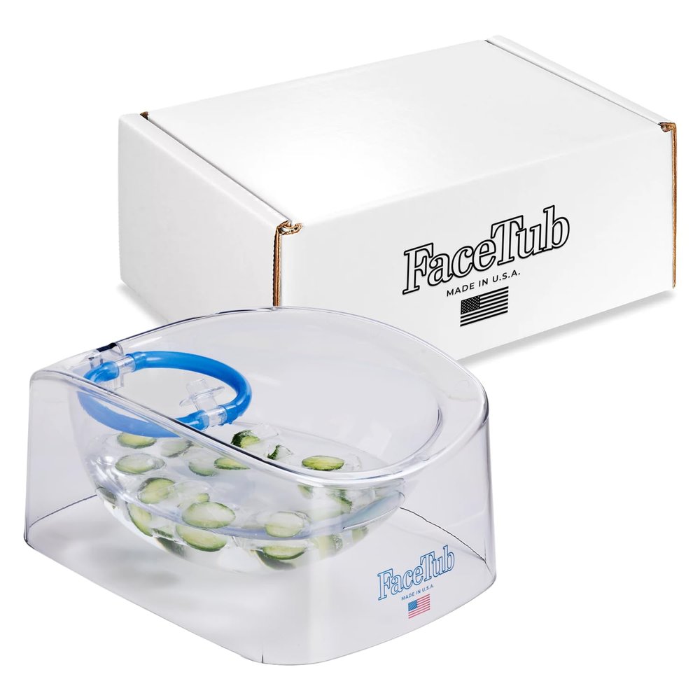 The FaceTub Cold Ice Bath, Premium Face Bowl For Ice, Face Tub Facial Cold Plunge to Support Skin Health & Relaxation, Facial Cold Plunge with Breathing Tubes, Combine Deep Breathing & Cold Plunge