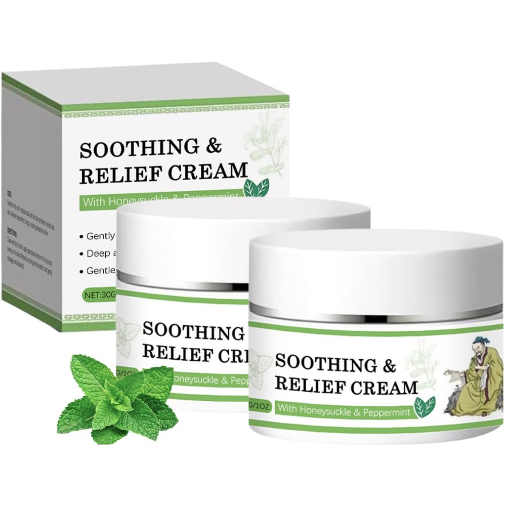 2Pcs Soothing Relief Cream, Herbal Moisturizer for Sensitive Skin, Herbal Soothing Cream, Hydrating & Refreshing, Suitable for Daily Skin Care