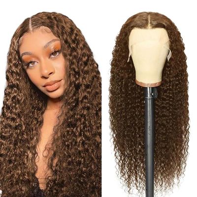 wigs 360 Full Highlight Deep Wave Frontal Wig 13x4 13x6 Hd Lace Brown Lace Front Human Hair WigsGlueless Wig Human Hair Ready To Wear hairpiece(250 Density,4X4 HD LACE_18INCHES)