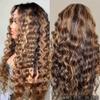 wigs 360 Full Highlight Deep Wave Frontal Wig 13x4 13x6 Hd Lace Brown Lace Front Human Hair WigsGlueless Wig Human Hair Ready To Wear hairpiece(250 Density,4X4 HD LACE_18INCHES) view 3