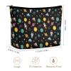 Portable Cosmetic Organizer for Women Travel Zipper Make Up Bag Constellation Solar System Outer Space Lightweight Makeup Brush Toiletry Bag view 2