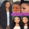 wigs 300 Density 40 50Inch Deep Wave 13x6 HD Lace Frontal Human Hair Wig Water Curly 7x5 Glueless Lace Front Wig Human Hair For Women hairpiece(250 Density,13X6 HD LACE WIG_40INCHES) view 2