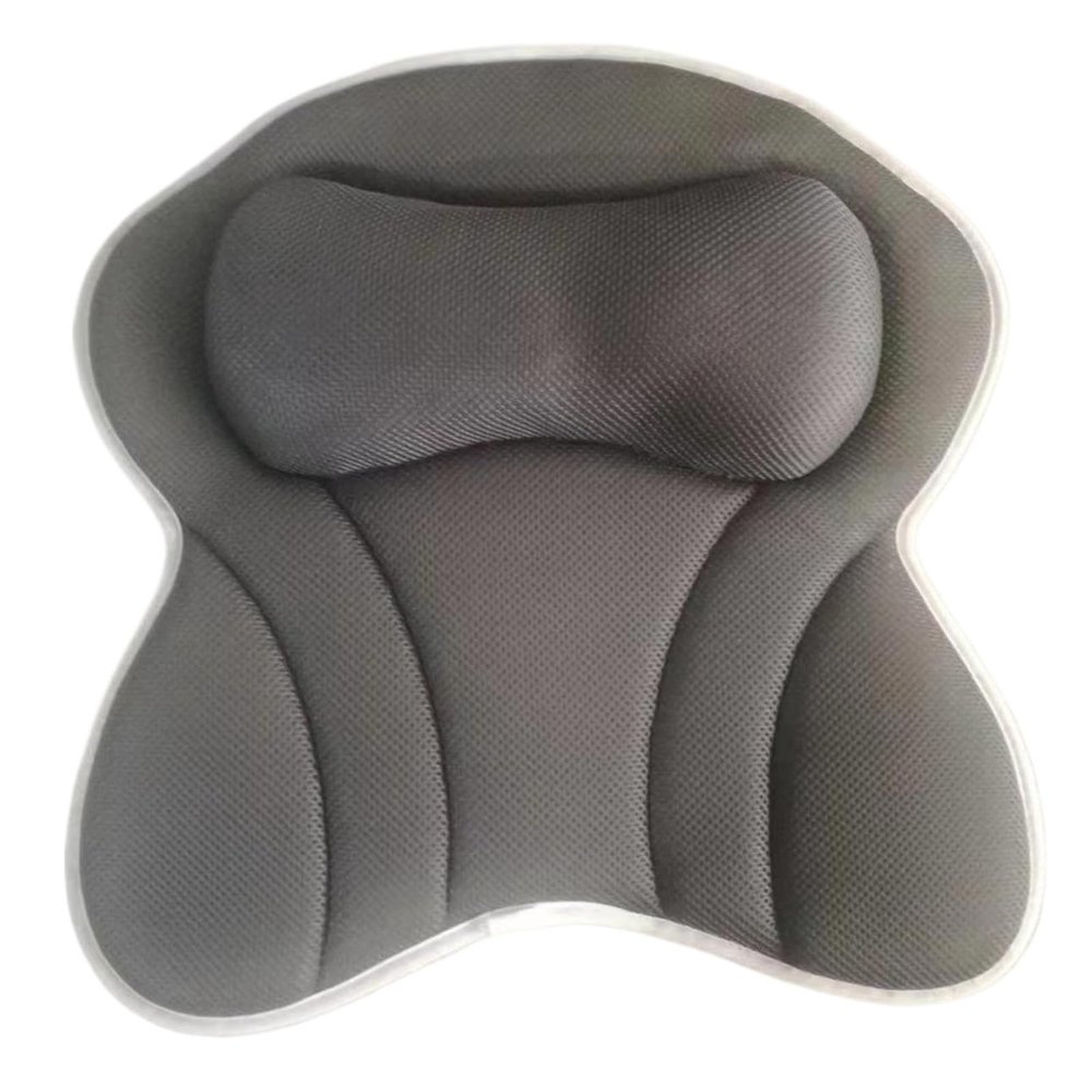 Bath Pillow 4D Square Bathtub Pillow Blue Gray 7 Suction Cup Spring Massage White Spa Pillow(Grey butterfly)