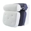 Bath Pillow 4D Square Bathtub Pillow Blue Gray 7 Suction Cup Spring Massage White Spa Pillow(Grey butterfly) view 2