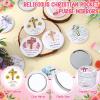Novabright 50 Pcs Christian Bible Verse Compact Mirrors Flower Cross Pocket view 3