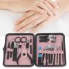 18 Pcs Manicure Set, Nail Clippers Pedicure Kit, Stainless Steel Nail Care Tools with PU Leather Storage Box, Grooming Nail Clippers Set for Travel Home Salon Use view 3